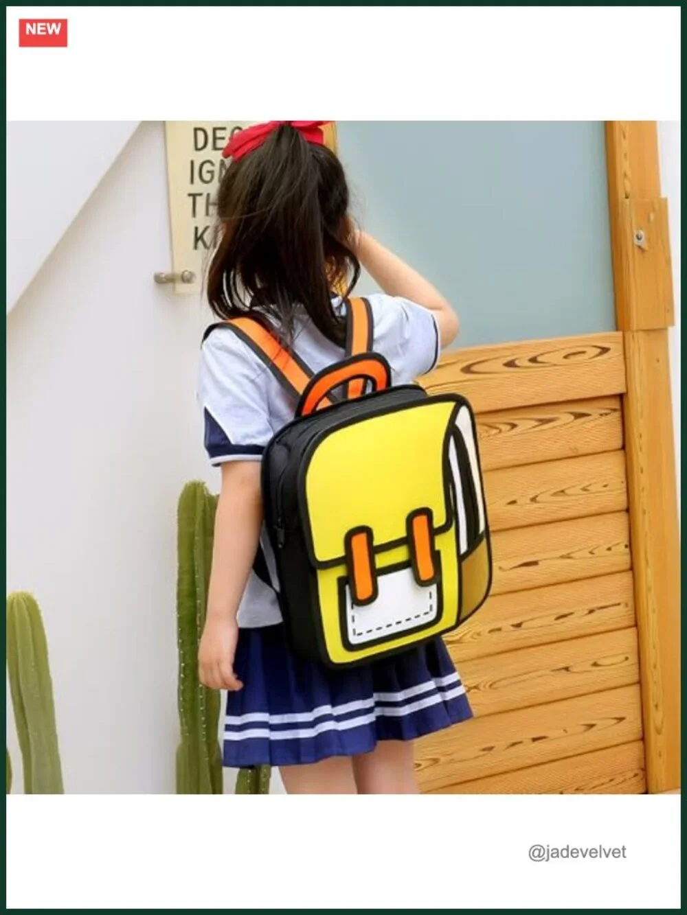 Kids Kawaii Backpack Cute Toddler 2D Cartoon Paper Jump Bookbag School Bag